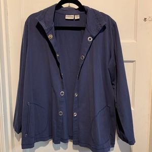 Chico’s Navy Blue Button Up Silver Buttons